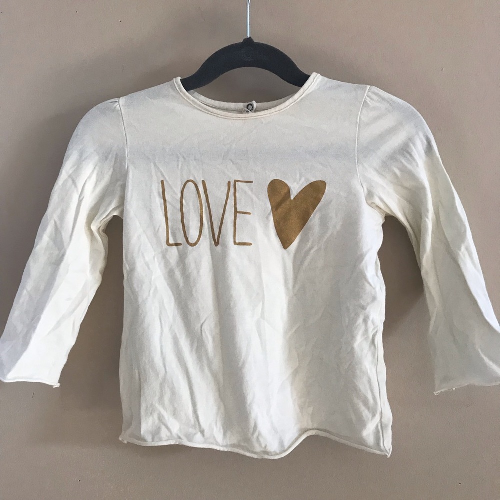 Babe & Tess Ivory/Gold LOVE Long Sleeve Sz 24m